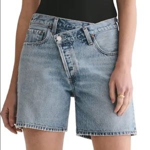 AGOLDE criss cross upsized jean shorts